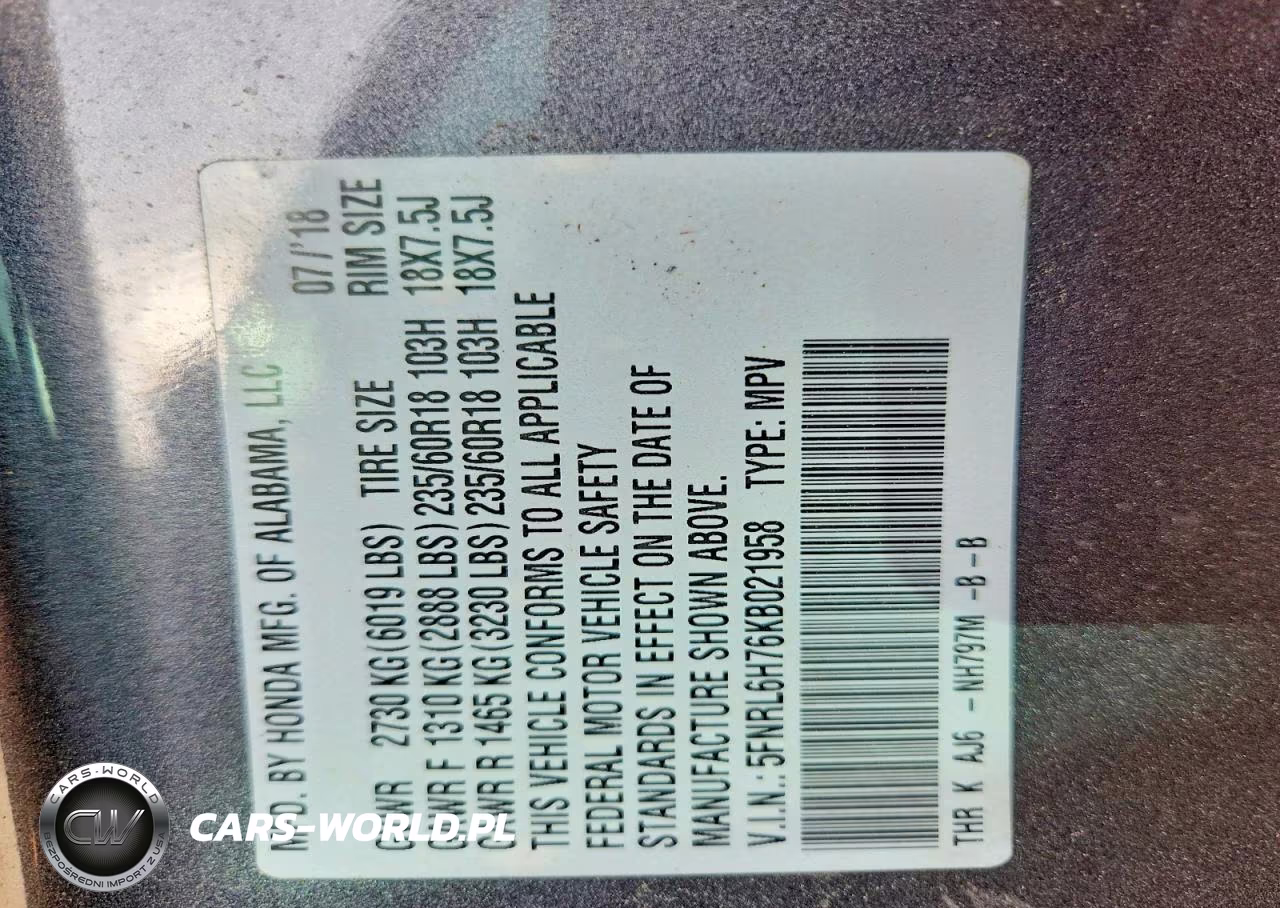 2019 Honda Odyssey Exl VIN:5FNRL6H76KB021958 - 14
