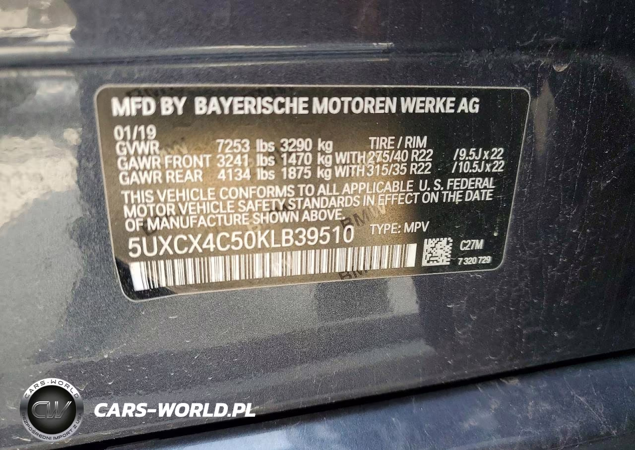 2019 BMW X7 xDrive50I VIN:5UXCX4C50KLB39510 - 13