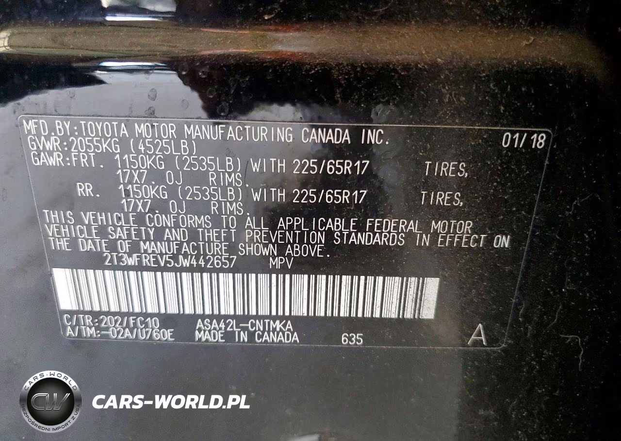 2018 Toyota Rav4 Xle VIN:2T3WFREV5JW442657 - 12
