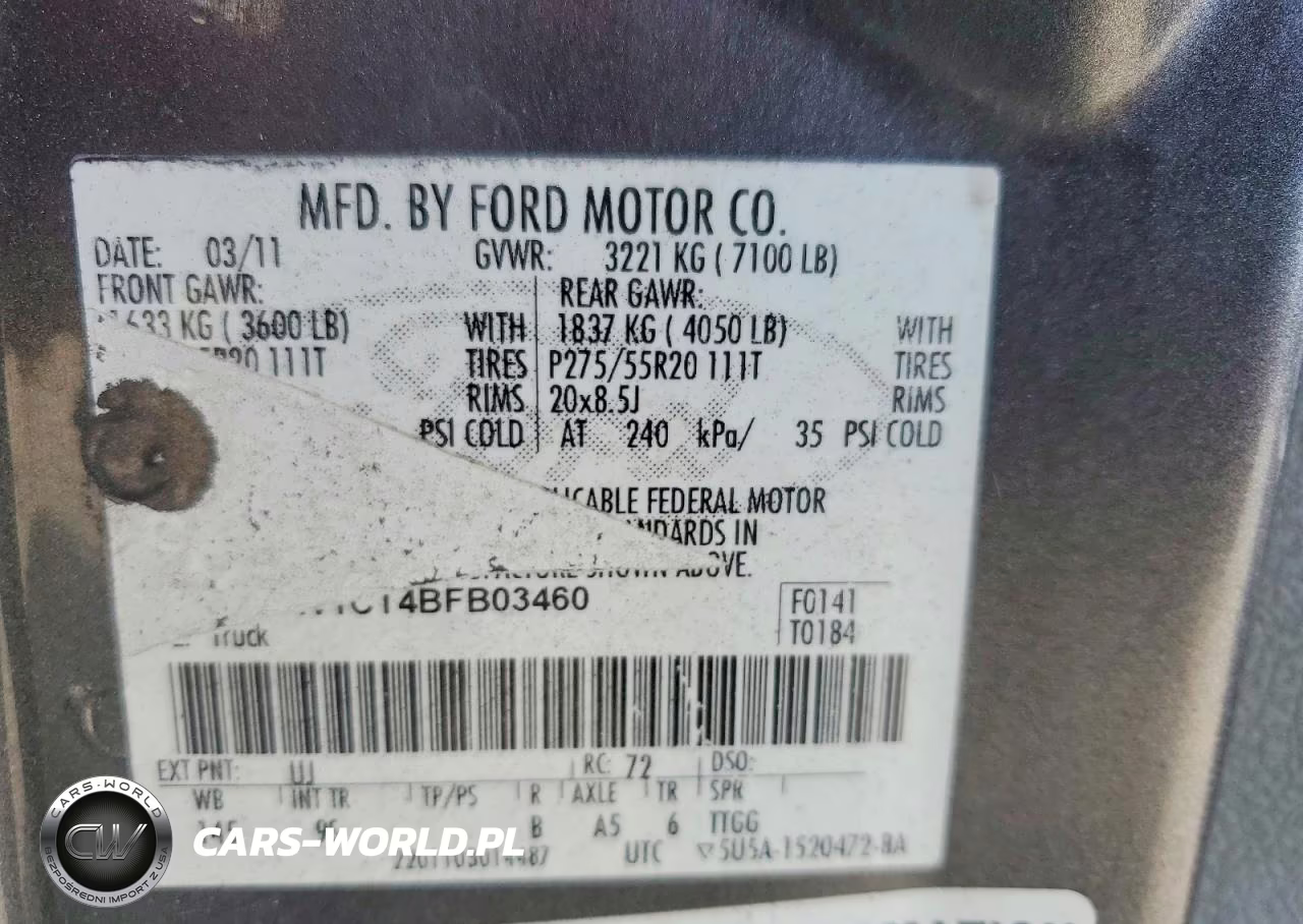 2011 Ford F150 Supercrew VIN:1FTFW1CT4BFB03460 - 12