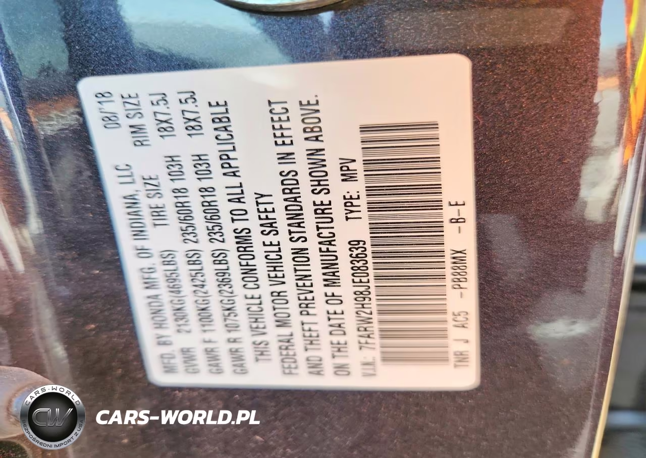 2018 Honda Cr-V Touring VIN:7FARW2H98JE083639 - 14