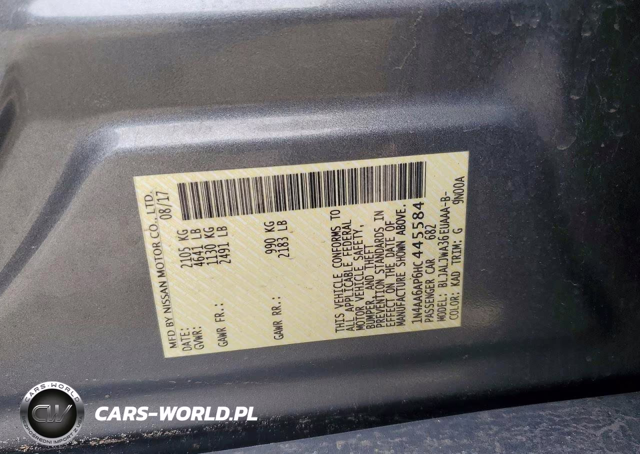 2017 Nissan Maxima 3.5 Sv VIN:1N4AA6AP6HC445584 - 12