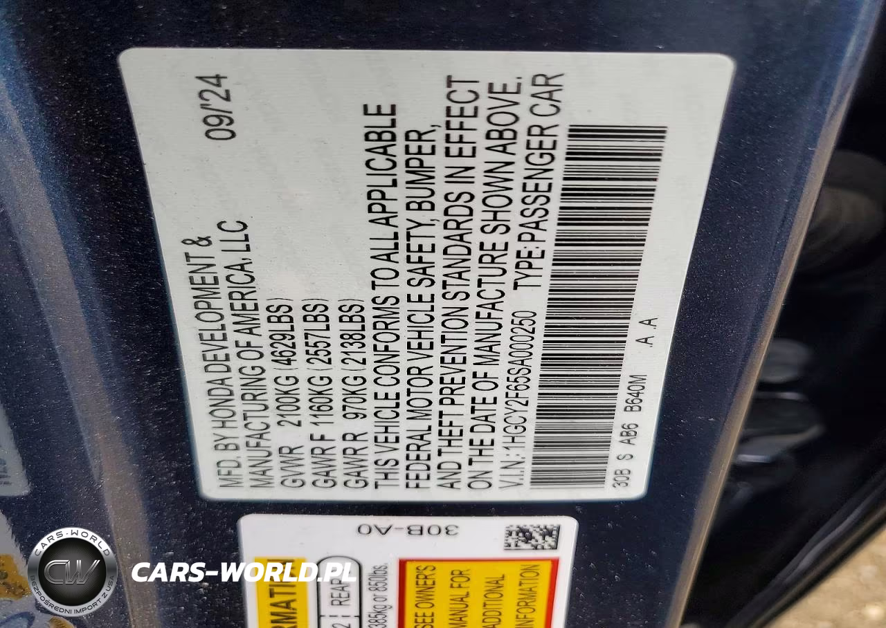2025 Honda Accord Hybrid Exl VIN:1HGCY2F65SA000250 - 12