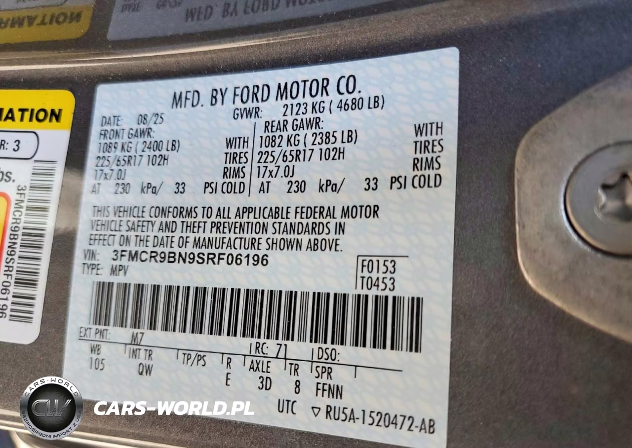 2025 Ford Bronco Sport Big Bend VIN:3FMCR9BN9SRF06196 - 14
