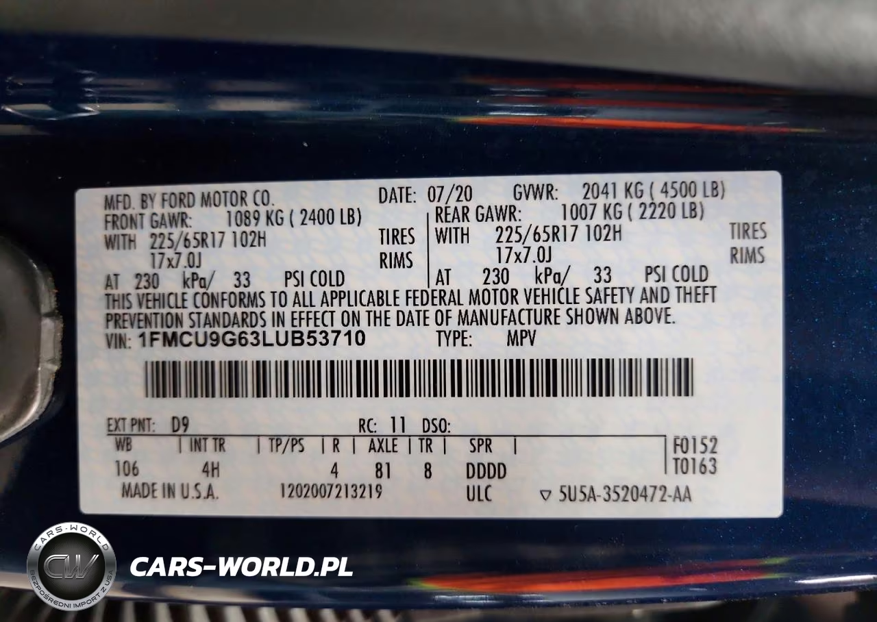 2020 Ford Escape Se VIN:1FMCU9G63LUB53710 - 13