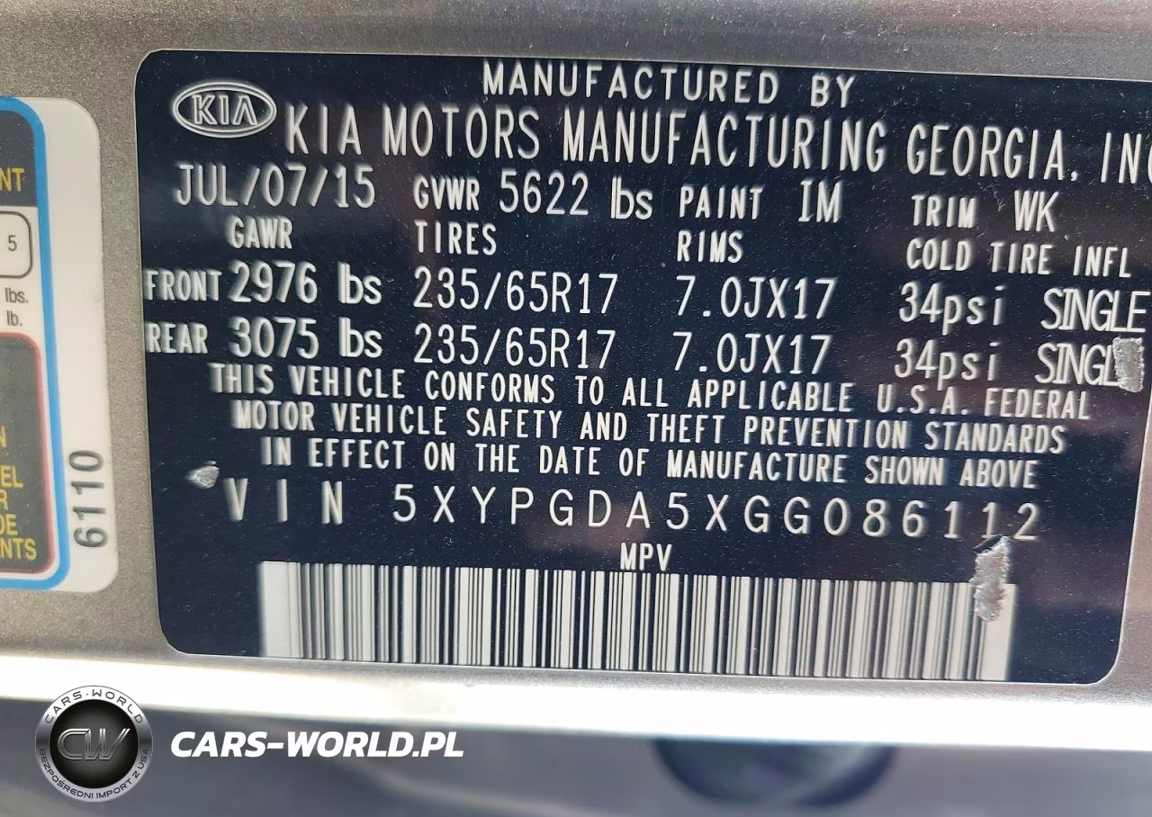 2016 Kia Sorento Lx V6 VIN:5XYPGDA5XGG086112 - 12
