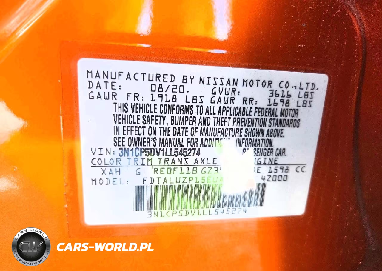2020 Nissan Kicks Sr VIN:3N1CP5DV1LL545274 - 13