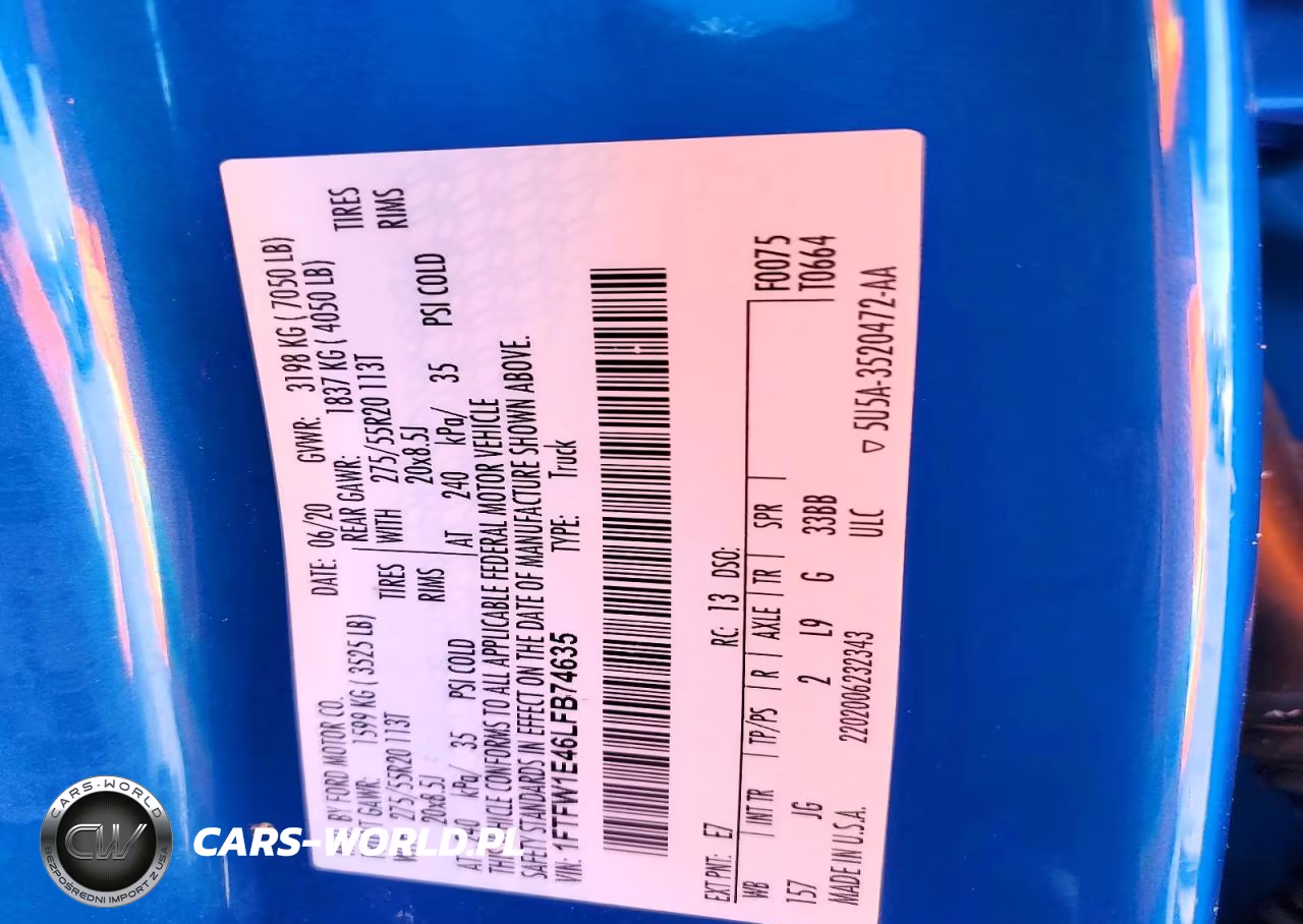 2020 Ford F150 Supercrew VIN:1FTFW1E46LFB74635 - 13