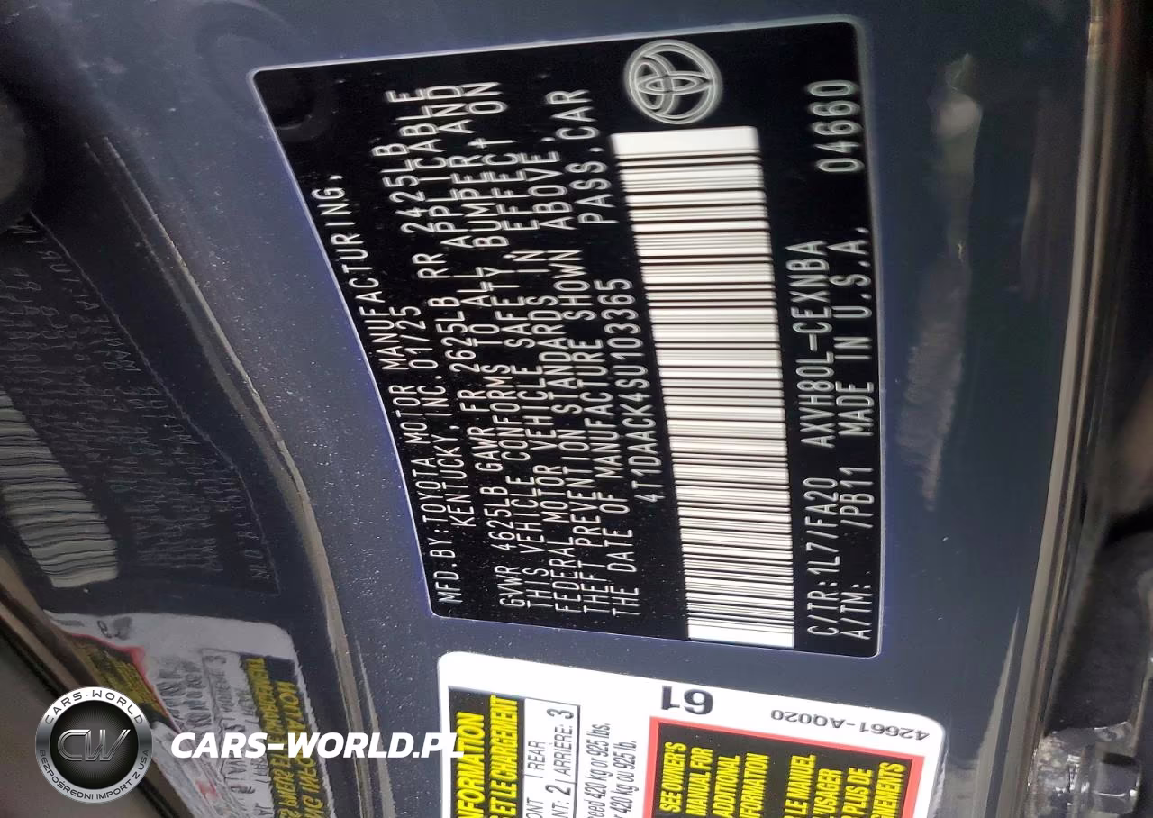 2025 Toyota Camry Le VIN:4T1DAACK4SU103365 - 13