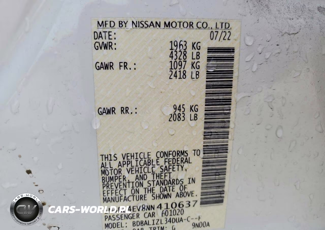 2022 Nissan Altima Sl VIN:1N4BL4EV8NN410637 - 13
