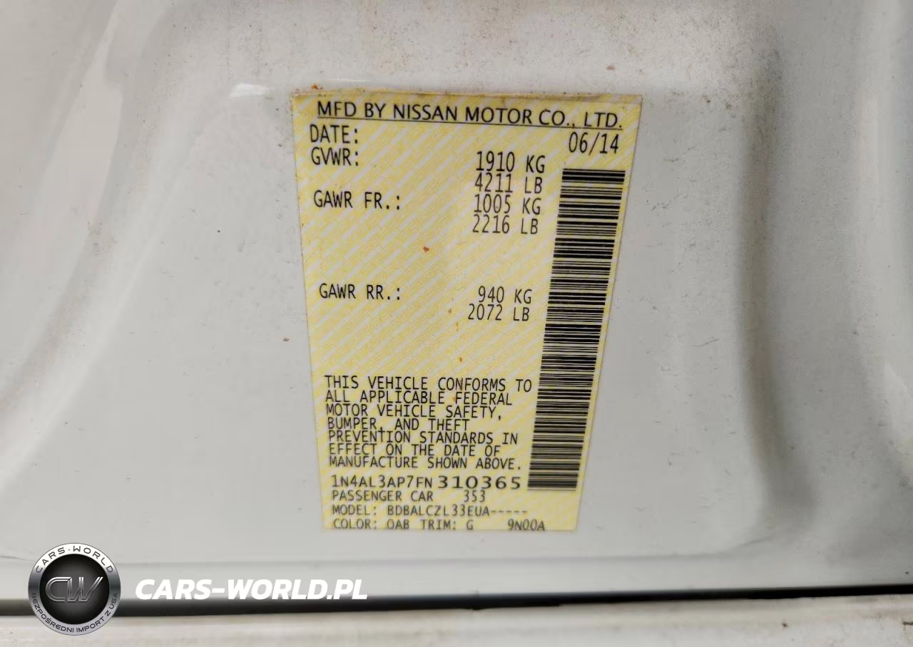 2015 Nissan Altima 2.5 S VIN:1N4AL3AP7FN310365 - 12