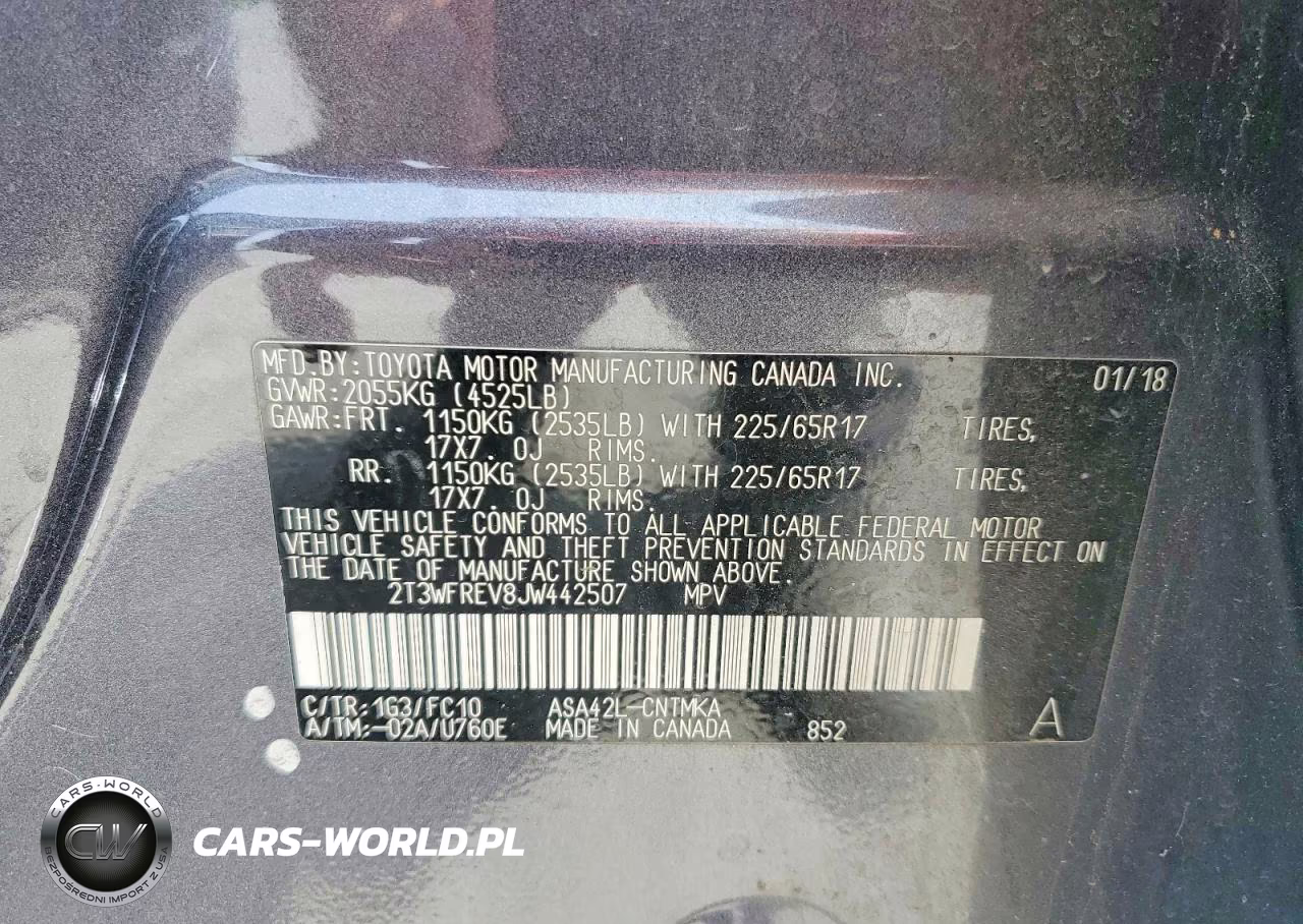 2018 Toyota Rav4 Xle VIN:2T3WFREV8JW442507 - 13