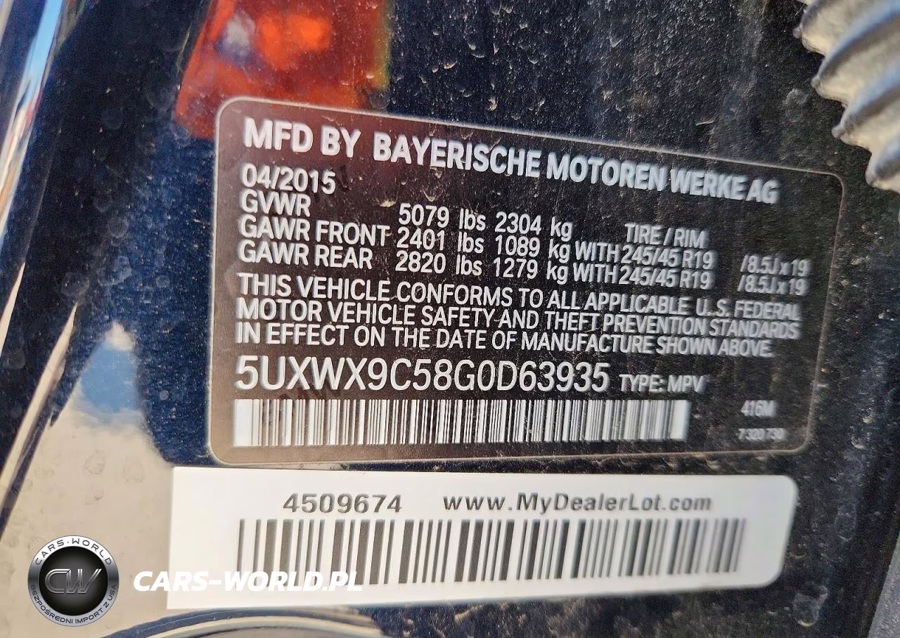 2016 BMW X3 xDrive28I VIN:5UXWX9C58G0D63935 - 13