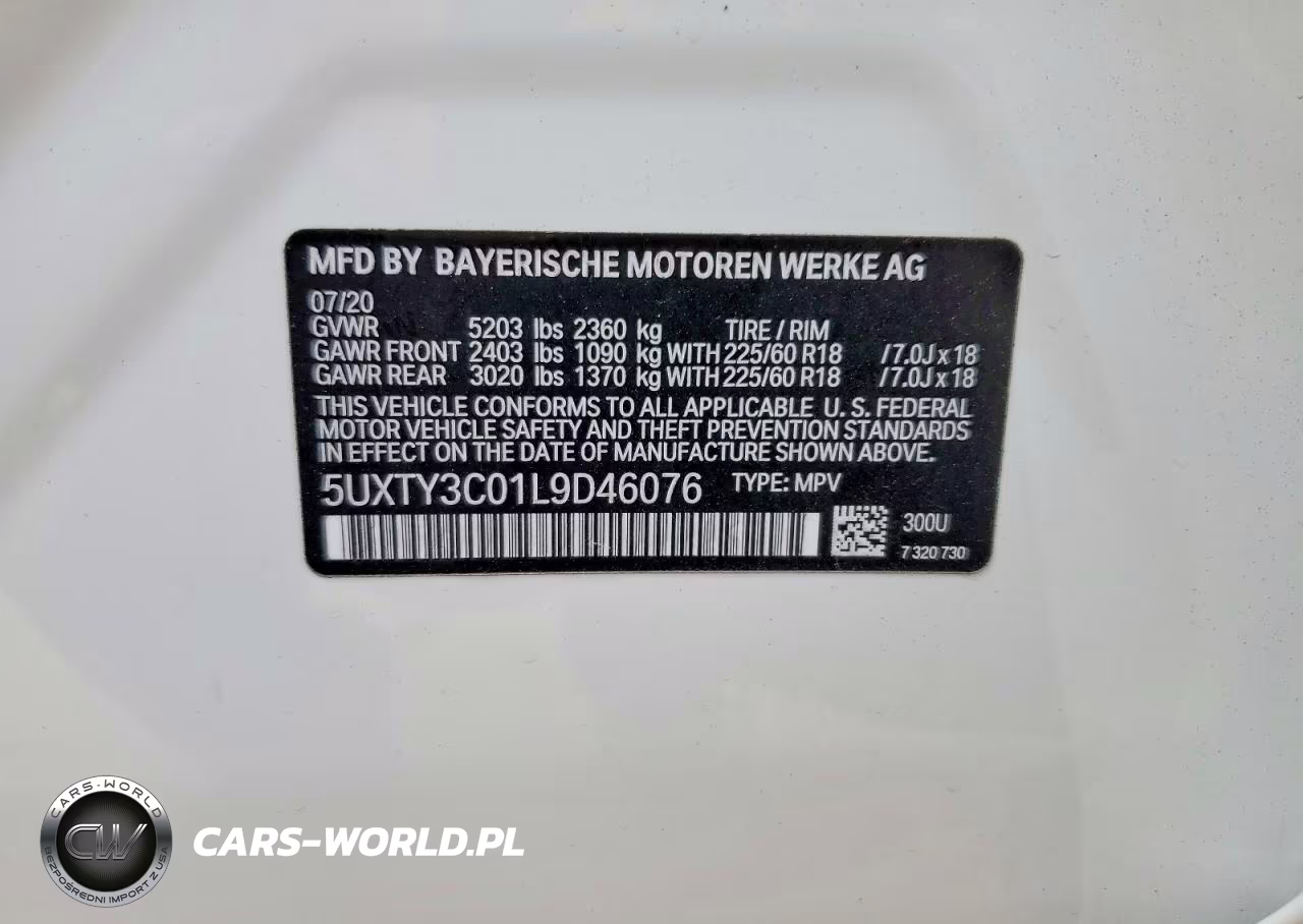 2020 BMW X3 Sdrive30I VIN:5UXTY3C01L9D46076 - 13