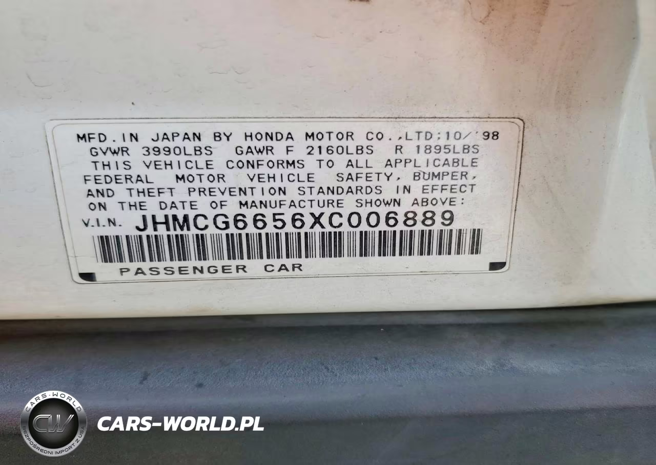 1999 Honda Accord Lx VIN:JHMCG6656XC006889 - 12