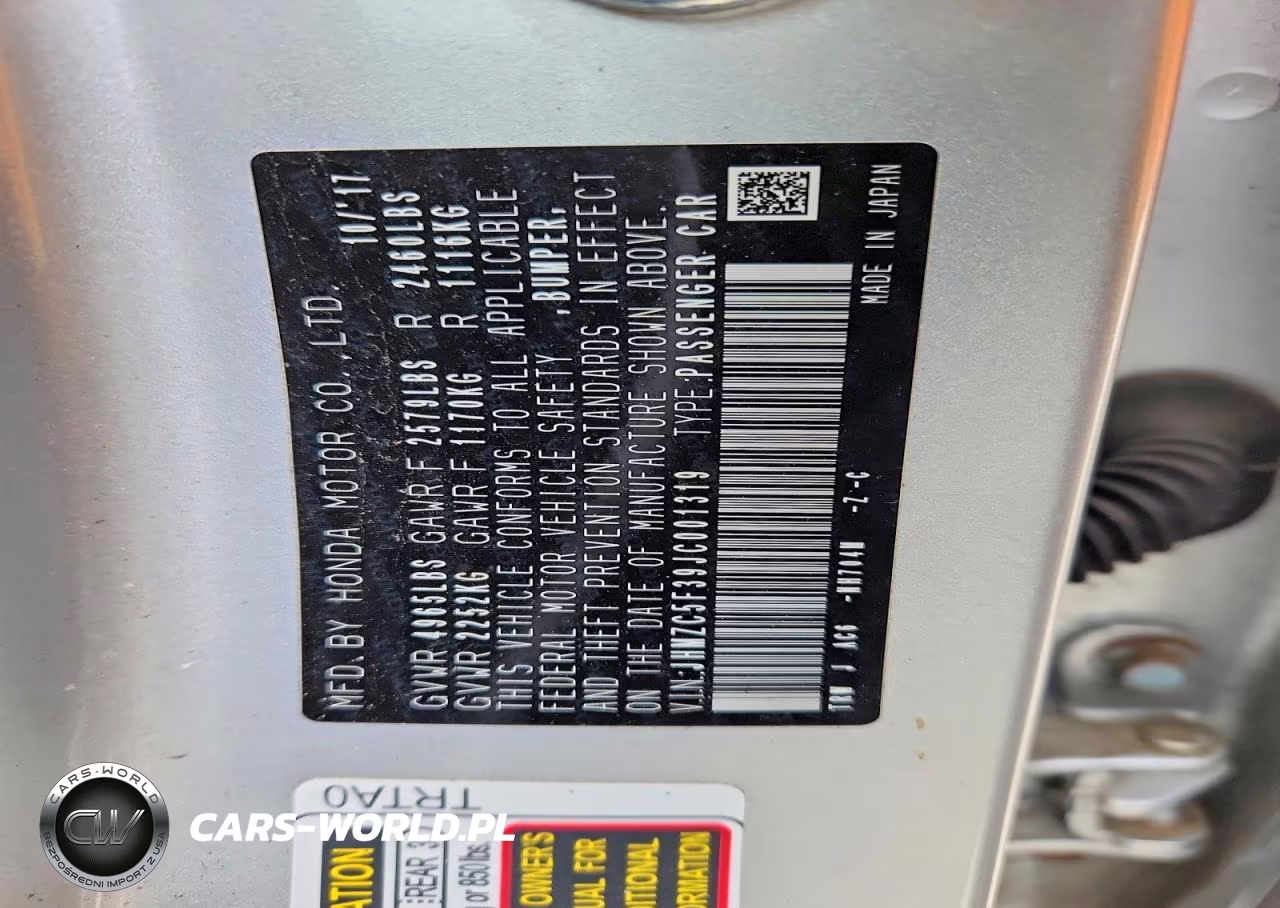 2018 Honda Clarity Touring VIN:JHMZC5F39JC001319 - 12