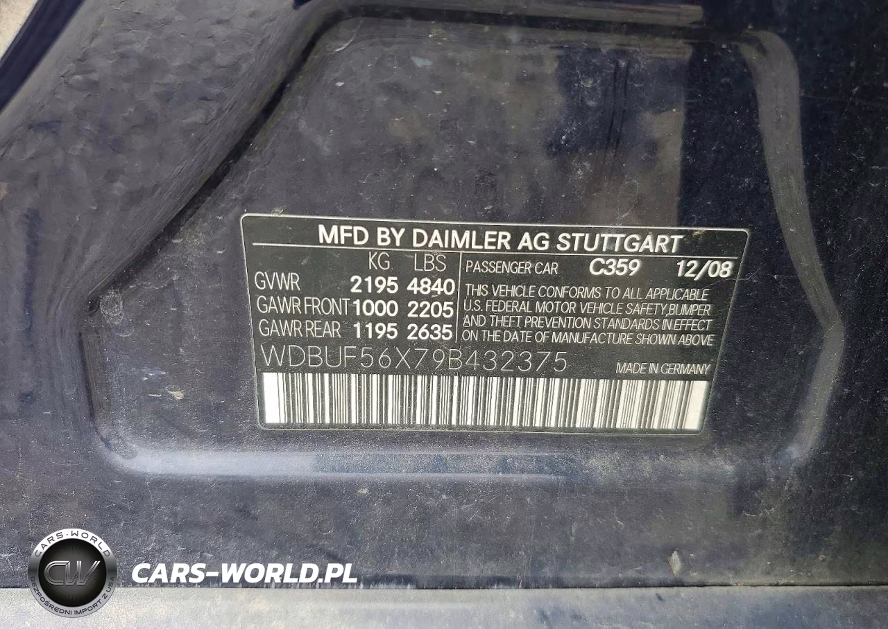 2009 Mercedes-Benz E 350 VIN:WDBUF56X79B432375 - 12
