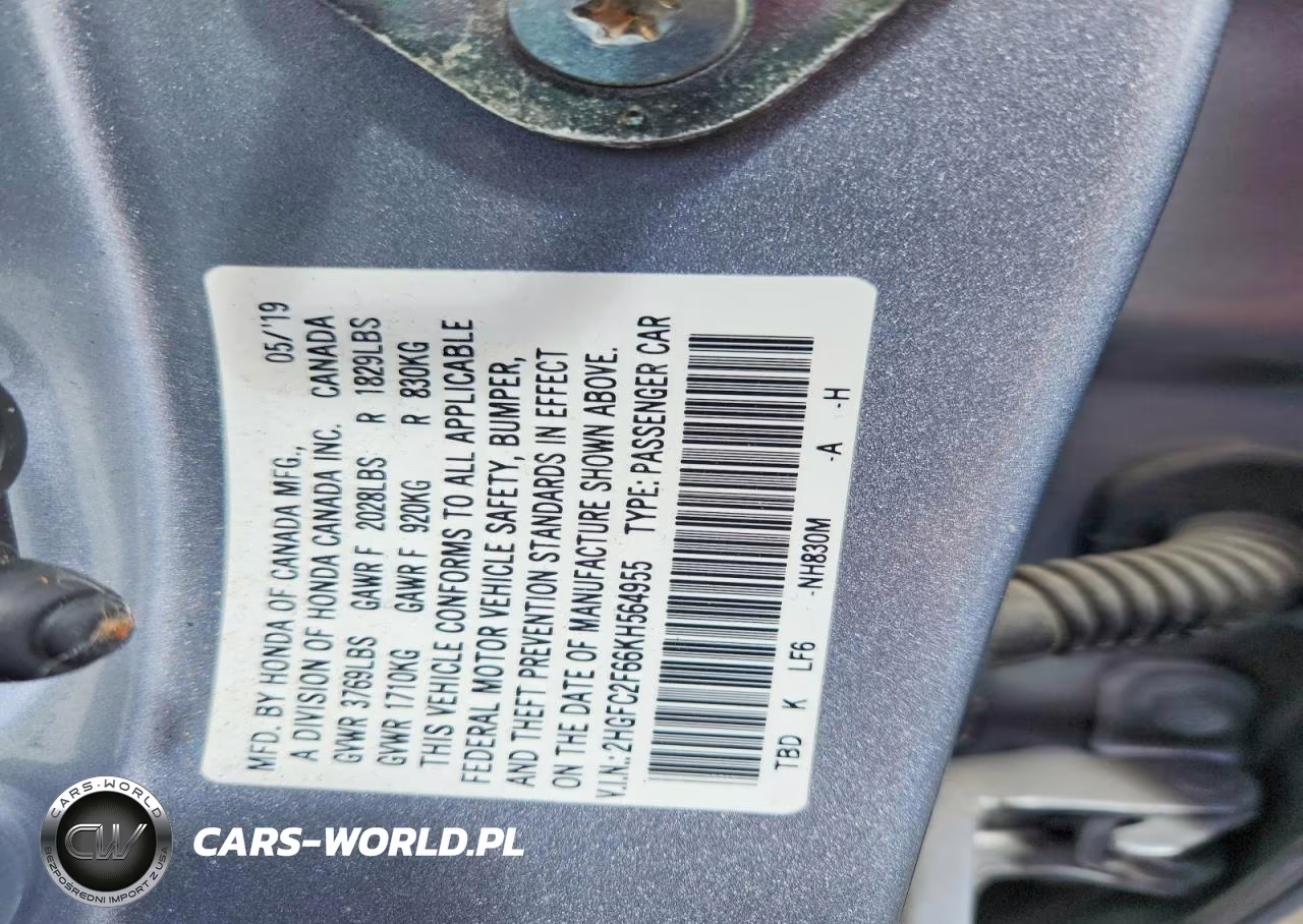 2019 Honda Civic Lx VIN:2HGFC2F66KH564955 - 12