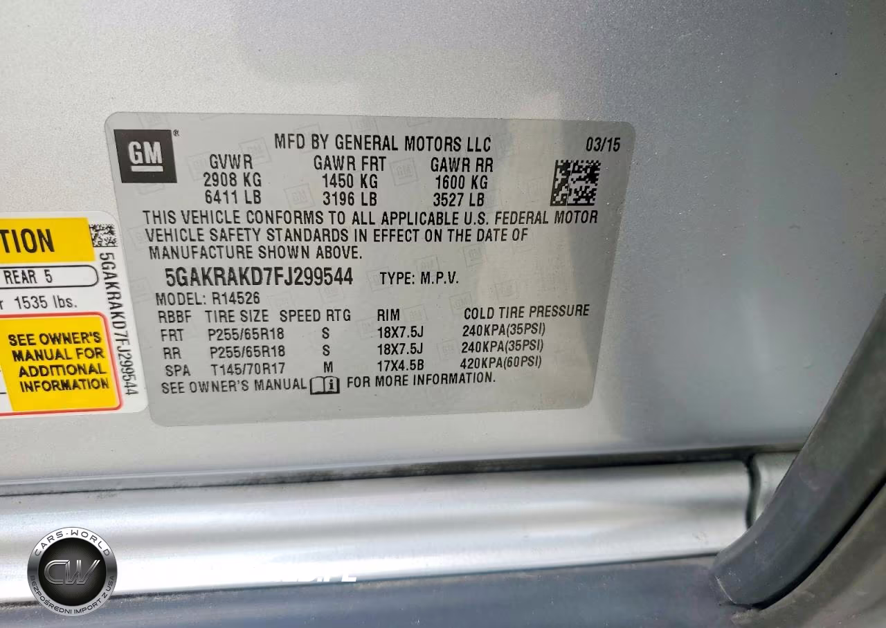 2015 Buick Enclave VIN:5GAKRAKD7FJ299544 - 13