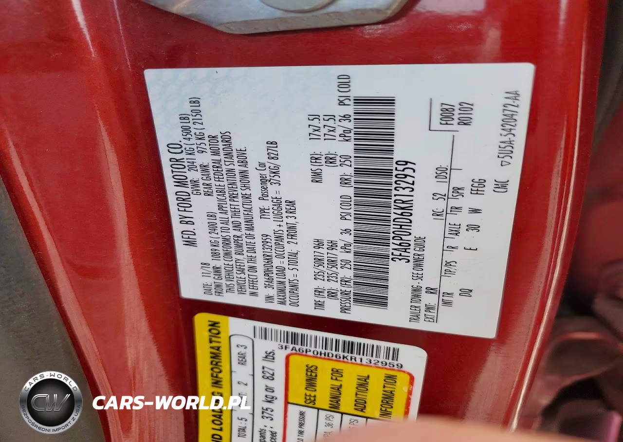 2019 Ford Fusion Se VIN:3FA6P0HD6KR132959 - 12