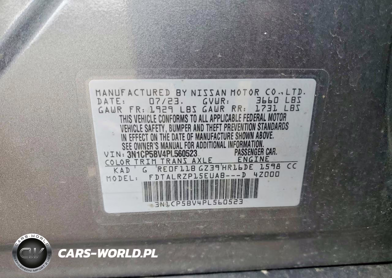 2023 Nissan Kicks S VIN:3N1CP5BV4PL560523 - 12