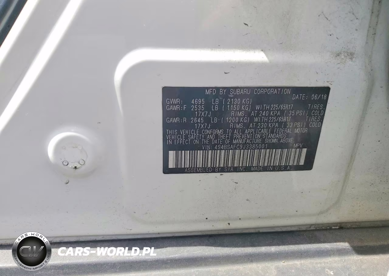2018 Subaru Outback 2.5I Premium VIN:4S4BSAFC9J3385001 - 12
