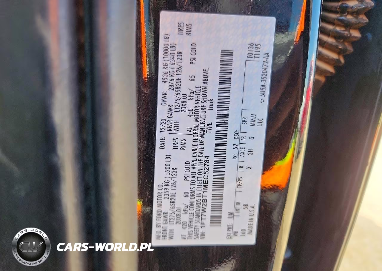 2021 Ford F250 Super Duty VIN:1FT7W2BT1MEC52784 - 12