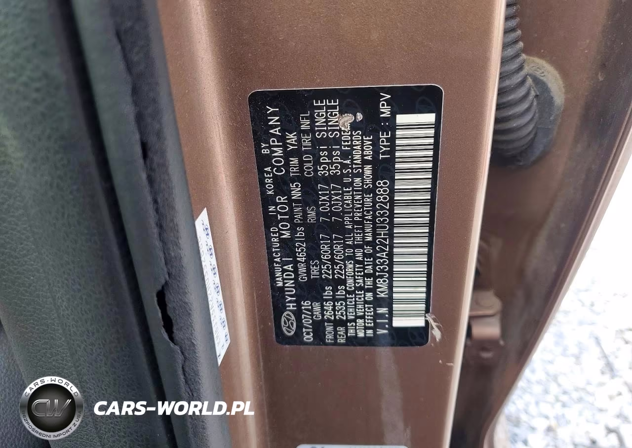2017 Hyundai Tucson Eco VIN:KM8J33A22HU332888 - 13
