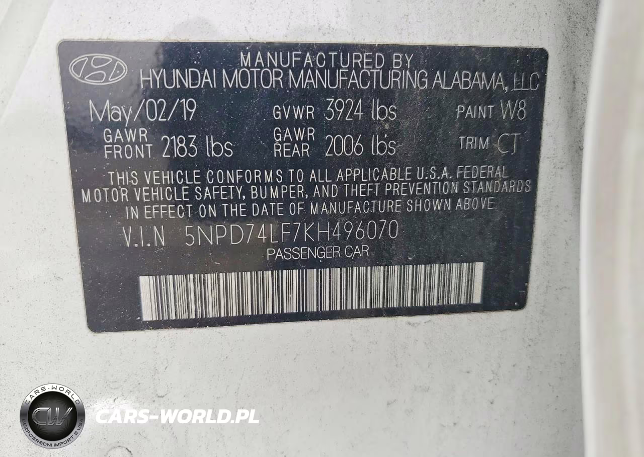 2019 Hyundai Elantra Se VIN:5NPD74LF7KH496070 - 12