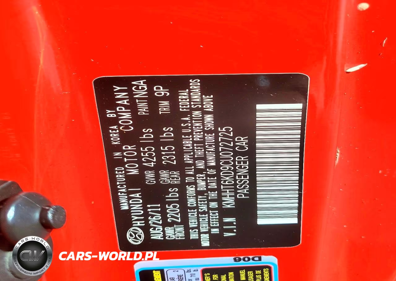 2012 Hyundai Genesis Coupe 2.0T VIN:KMHHT6KD9CU072725 - 12