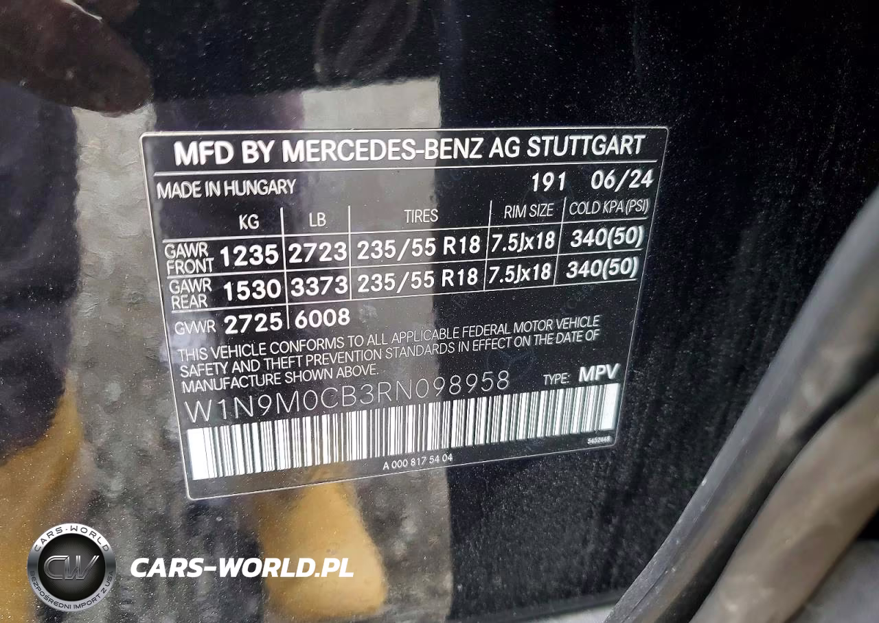 2024 Mercedes-Benz Eqb 250+ VIN:W1N9M0CB3RN098958 - 13