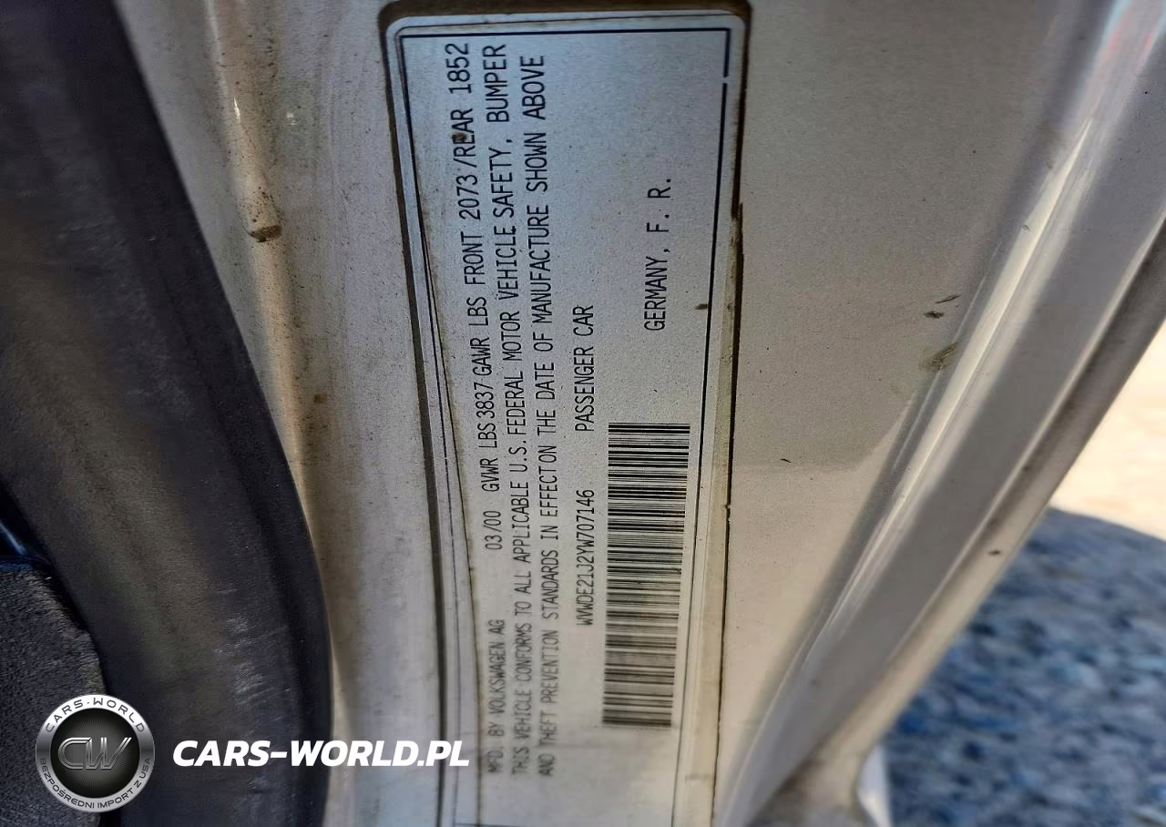 2000 Volkswagen Gti VIN:WVWDE21J2YW707146 - 13