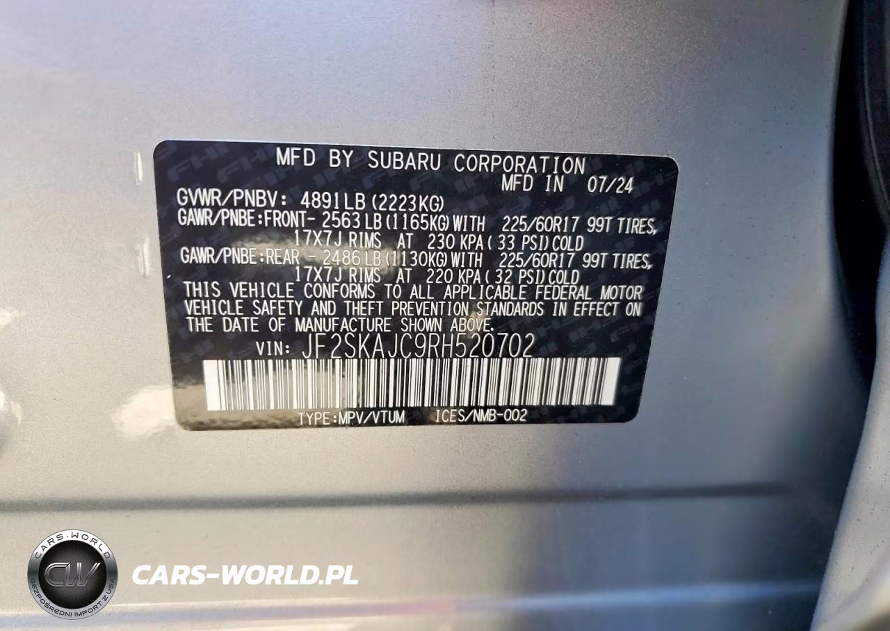 2024 Subaru Forester Wilderness VIN:JF2SKAJC9RH520702 - 13