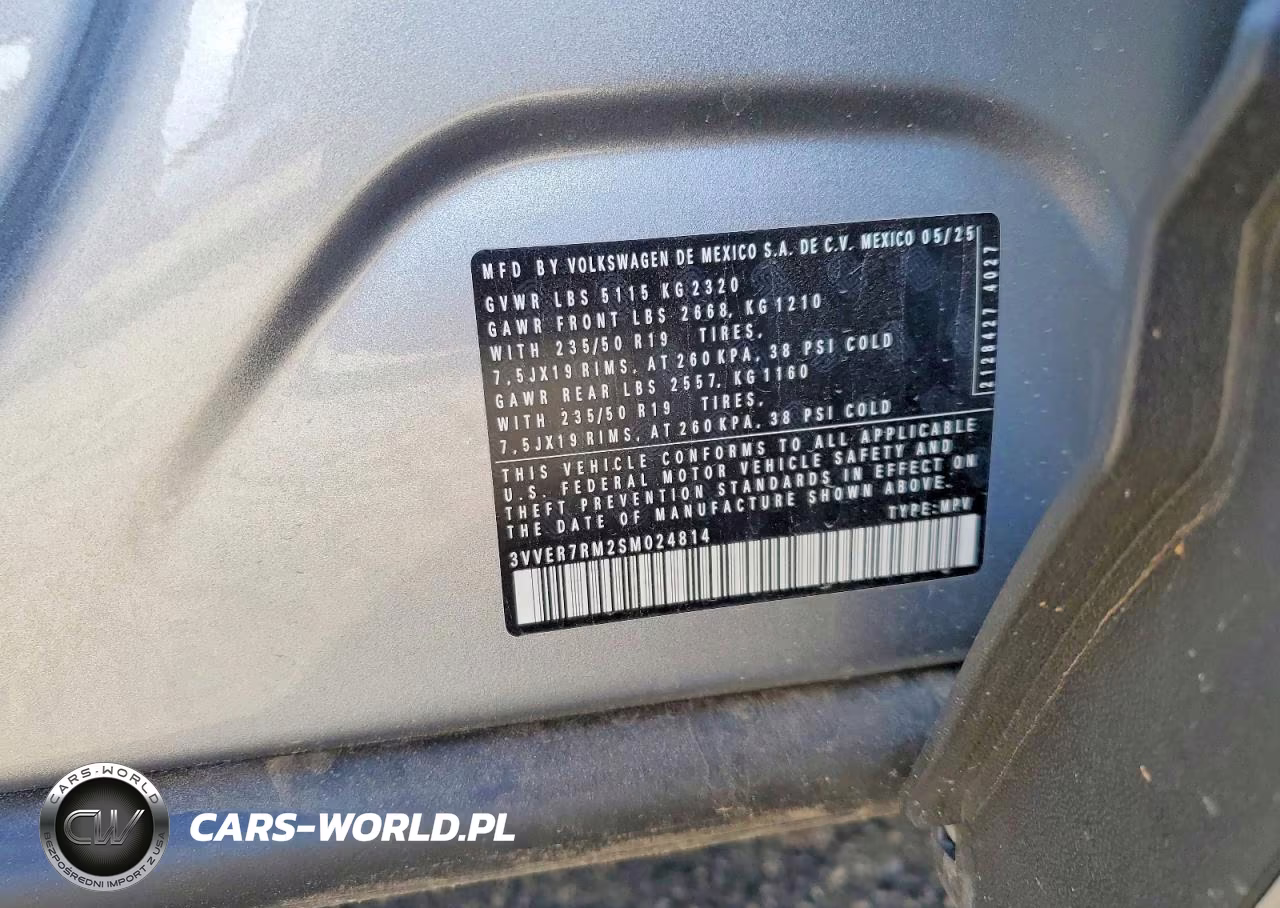 2025 Volkswagen Tiguan Se VIN:3VVER7RM2SM024814 - 12