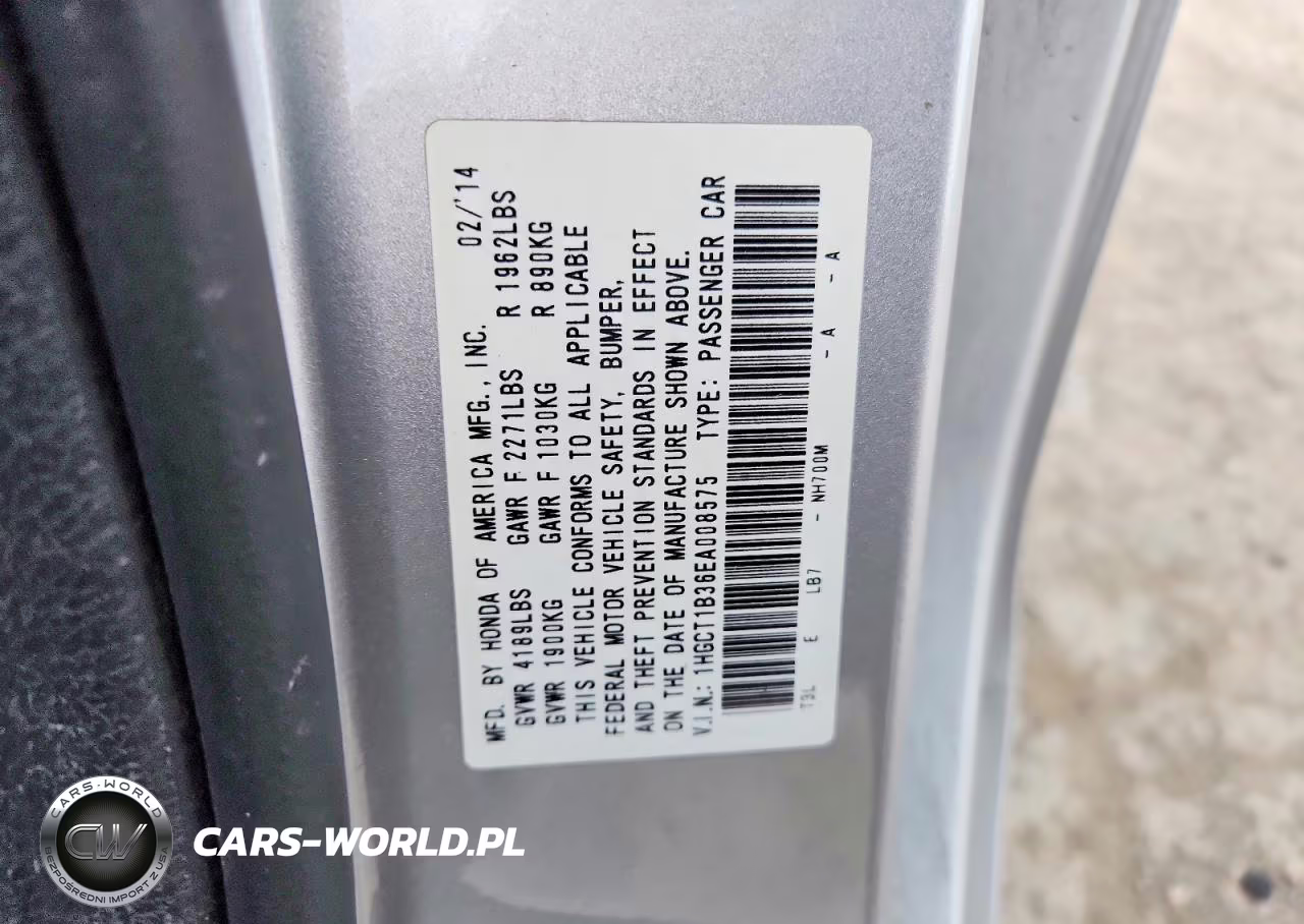2014 Honda Accord Lx-S VIN:1HGCT1B36EA008575 - 13