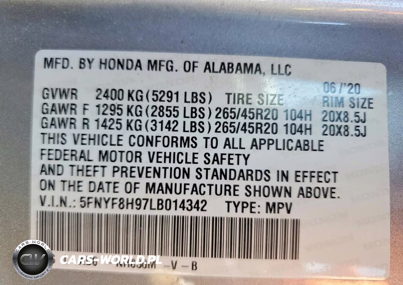 2020 Honda Passport Touring VIN:5FNYF8H97LB014342 - 13