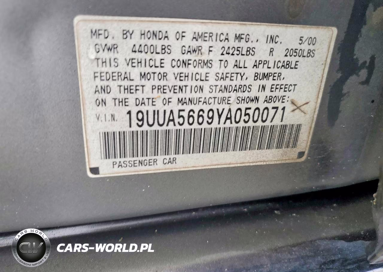2000 Acura 3.2Tl VIN:19UUA5669YA050071 - 13