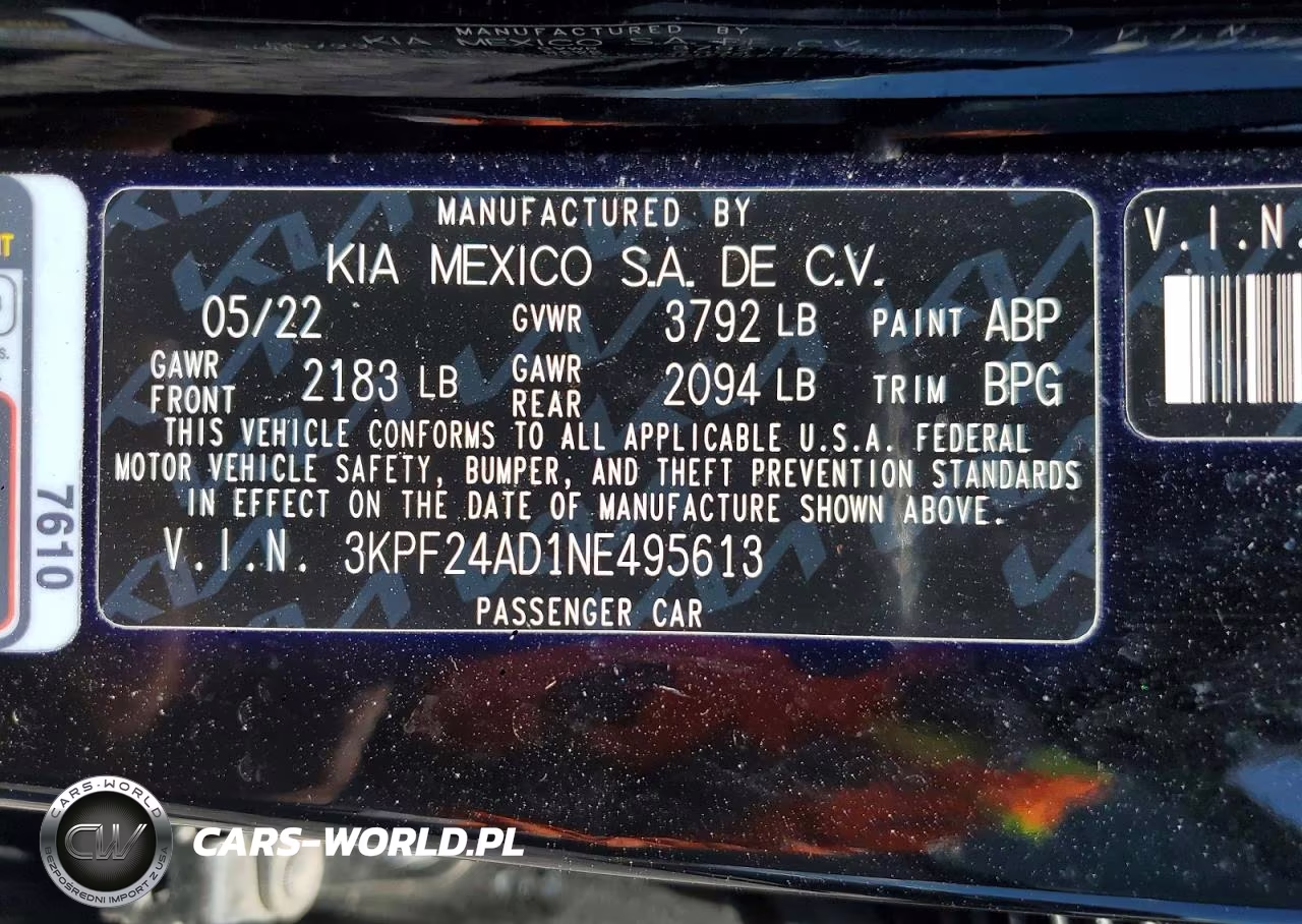 2022 Kia Forte Lxs VIN:3KPF24AD1NE495613 - 12