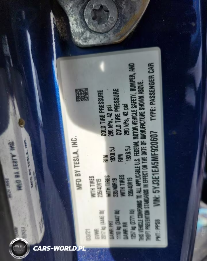 2021 Tesla Model 3 VIN:5YJ3E1EA5MF920607 - 13
