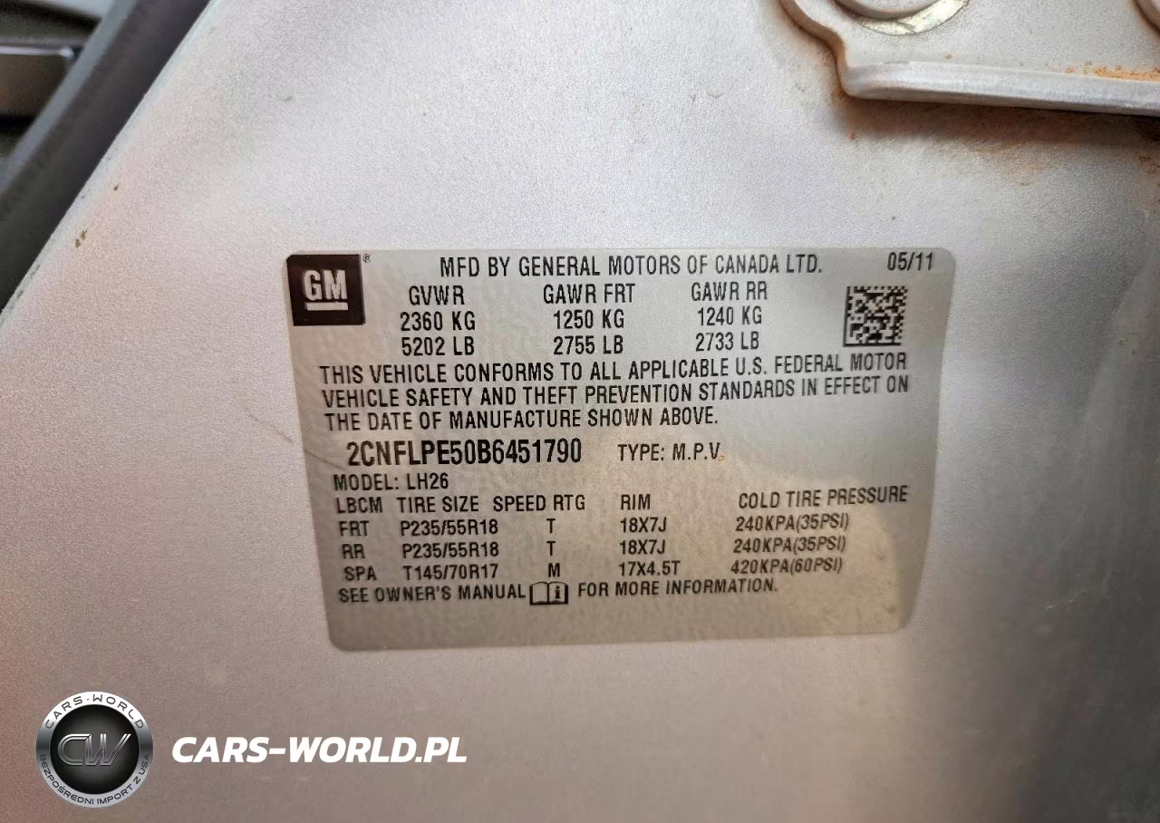 2011 Chevrolet Equinox Lt VIN:2CNFLPE50B6451790 - 13