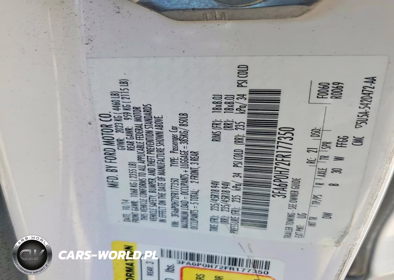 2015 Ford Fusion Se VIN:3FA6P0H72FR177350 - 12
