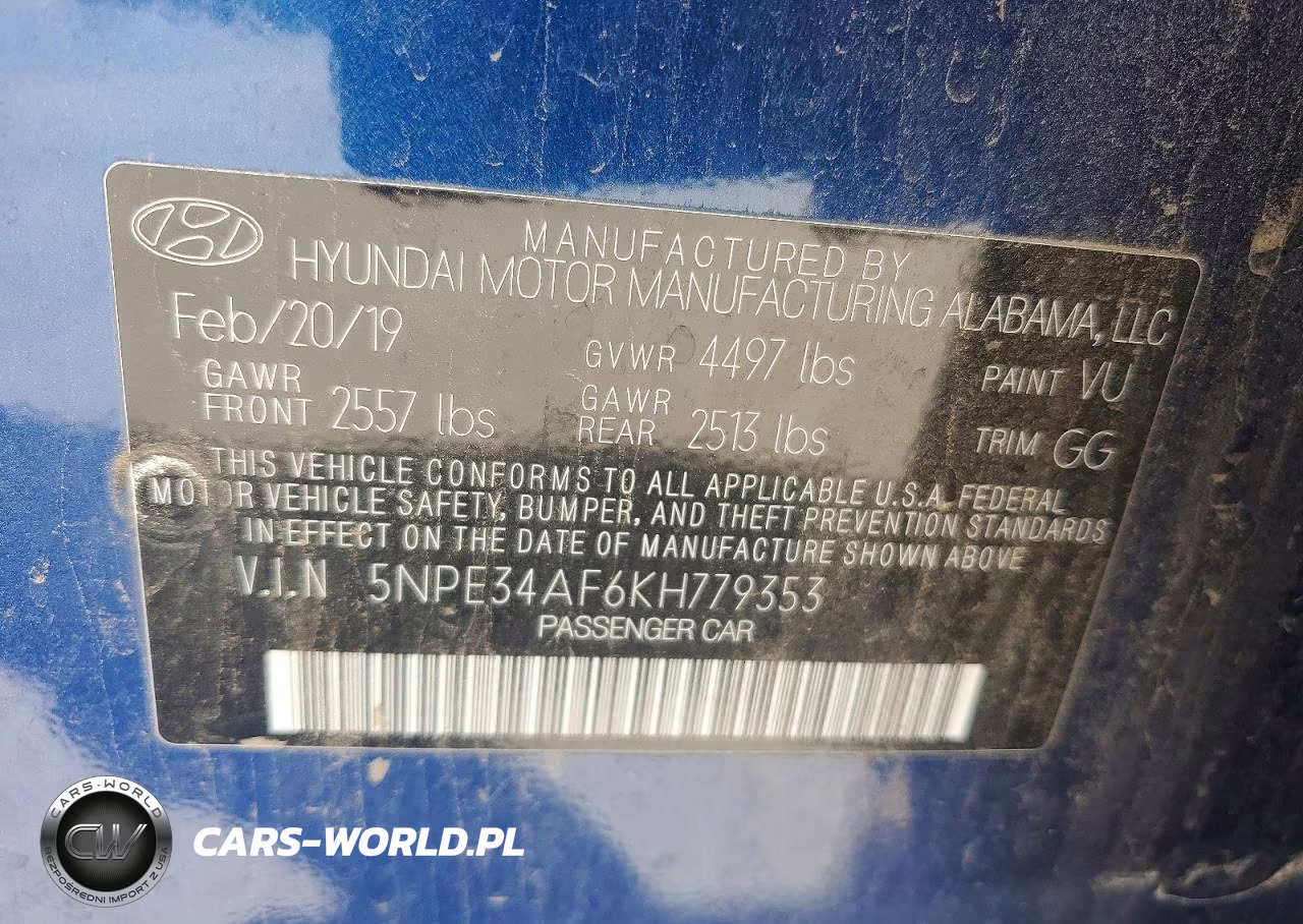 2019 Hyundai Sonata Limited VIN:5NPE34AF6KH779353 - 12