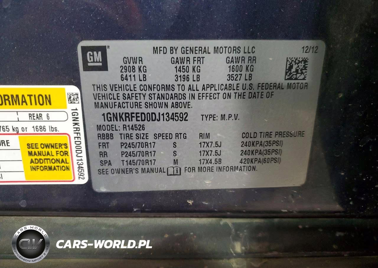 2013 Chevrolet Traverse Ls VIN:1GNKRFED0DJ134592 - 12