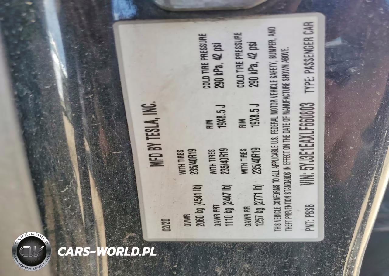 2020 Tesla Model 3 VIN:5YJ3E1EAXLF660803 - 12
