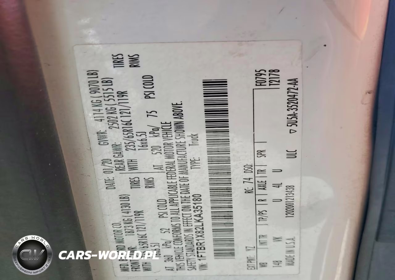2020 Ford Transit 250 Delivery Van VIN:1FTBR1X82LKA35180 - 14