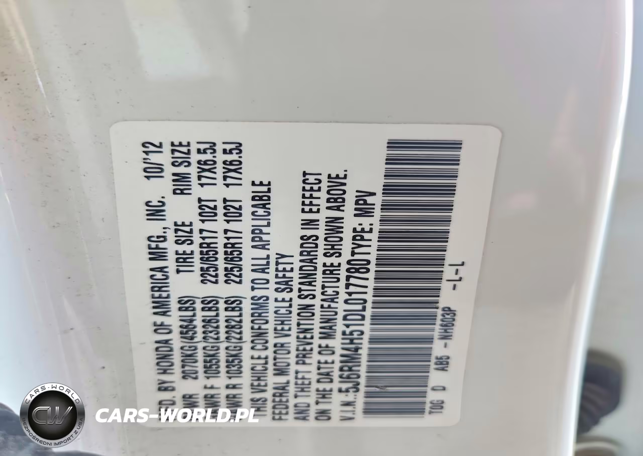 2013 Honda Cr-V Ex VIN:5J6RM4H51DL017780 - 13