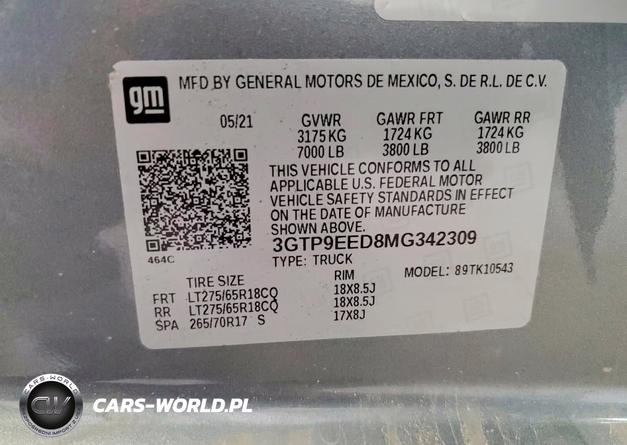 2021 GMC Sierra K1500 At4 VIN:3GTP9EED8MG342309 - 12
