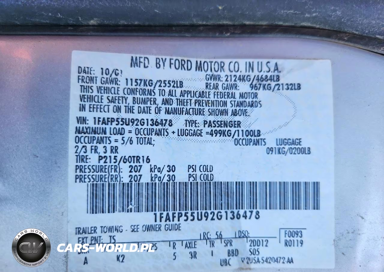 2002 Ford Taurus Ses VIN:1FAFP55U92G136478 - 12