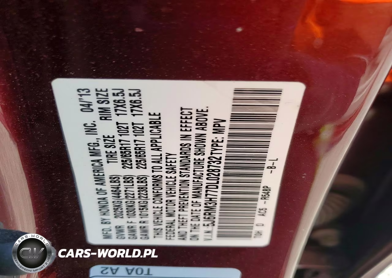 2013 Honda Cr-V Exl VIN:5J6RM3H77DL028732 - 14