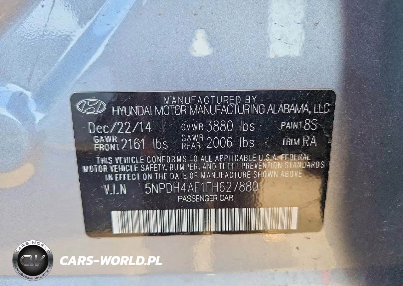 2015 Hyundai Elantra VIN:5NPDH4AE1FH627880 - 12